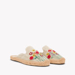 Womens_Espadrilles_The Smoking Mule_Embroidery_Natural Undyed - Summer Flowers - Women's Espadrilles - Natural Undyed - Summer Flowers - Soludos - 