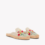 Womens_Espadrilles_The Smoking Mule_Embroidery_Natural Undyed - Summer Flowers - Women's Espadrilles - Natural Undyed - Summer Flowers - Soludos - 