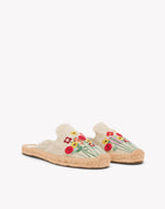 Womens_Espadrilles_The Smoking Mule_Embroidery_Natural Undyed - Summer Flowers - Women's Espadrilles - Natural Undyed - Summer Flowers - Soludos - 