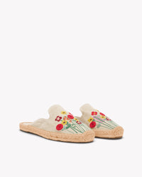 Womens_Espadrilles_The Smoking Mule_Embroidery_Natural Undyed - Summer Flowers - Women's Espadrilles - Natural Undyed - Summer Flowers - Soludos - 
