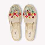 Womens_Espadrilles_The Smoking Mule_Embroidery_Natural Undyed - Summer Flowers - Women's Espadrilles - Natural Undyed - Summer Flowers - Soludos - 