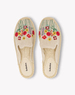 Womens_Espadrilles_The Smoking Mule_Embroidery_Natural Undyed - Summer Flowers - Women's Espadrilles - Natural Undyed - Summer Flowers - Soludos - 