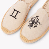 Women's Smoking Mule Espadrille | Embroidery | Gemini - Natural Undyed - Womens Espadrilles - Gemini - Natural Undyed - ET2C - 