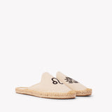 Women's Smoking Mule Espadrille | Embroidery | Leo - Natural Undyed