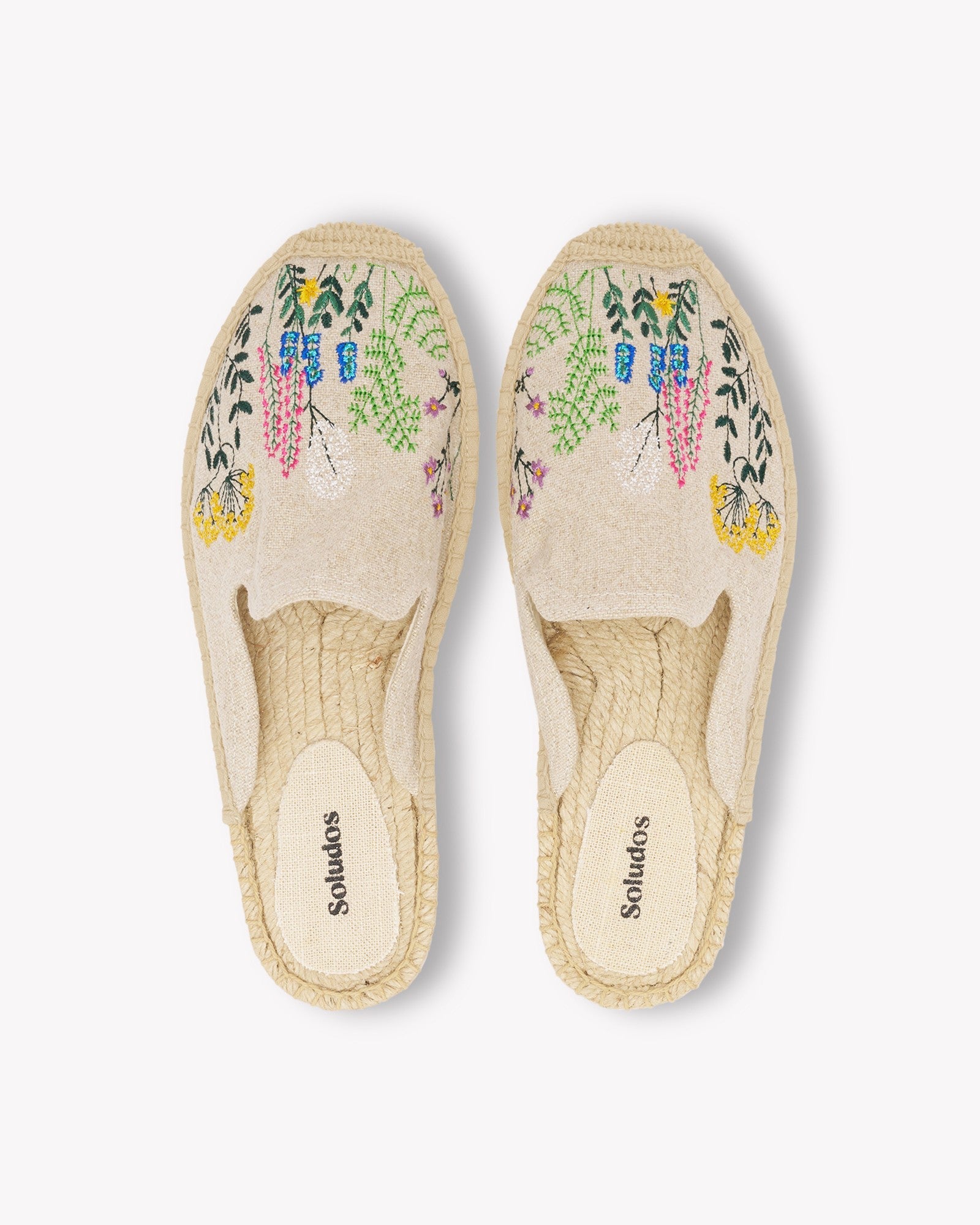 Womens_Espadrilles_The Smoking Mule_Embroidery_Natural Undyed - Lavender Fields - Women's Espadrilles - Natural Undyed - Lavender Fields - Soludos - 