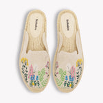 Women's Smoking Mule Espadrille | Embroidery | Lavender Fields - Natural Undyed - Women's Espadrilles - Natural Undyed - Lavender Fields - Soludos - 