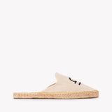 Women's Smoking Mule Espadrille | Embroidery | Libra - Natural Undyed
