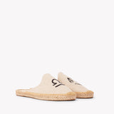 Women's Smoking Mule Espadrille | Embroidery | Libra - Natural Undyed