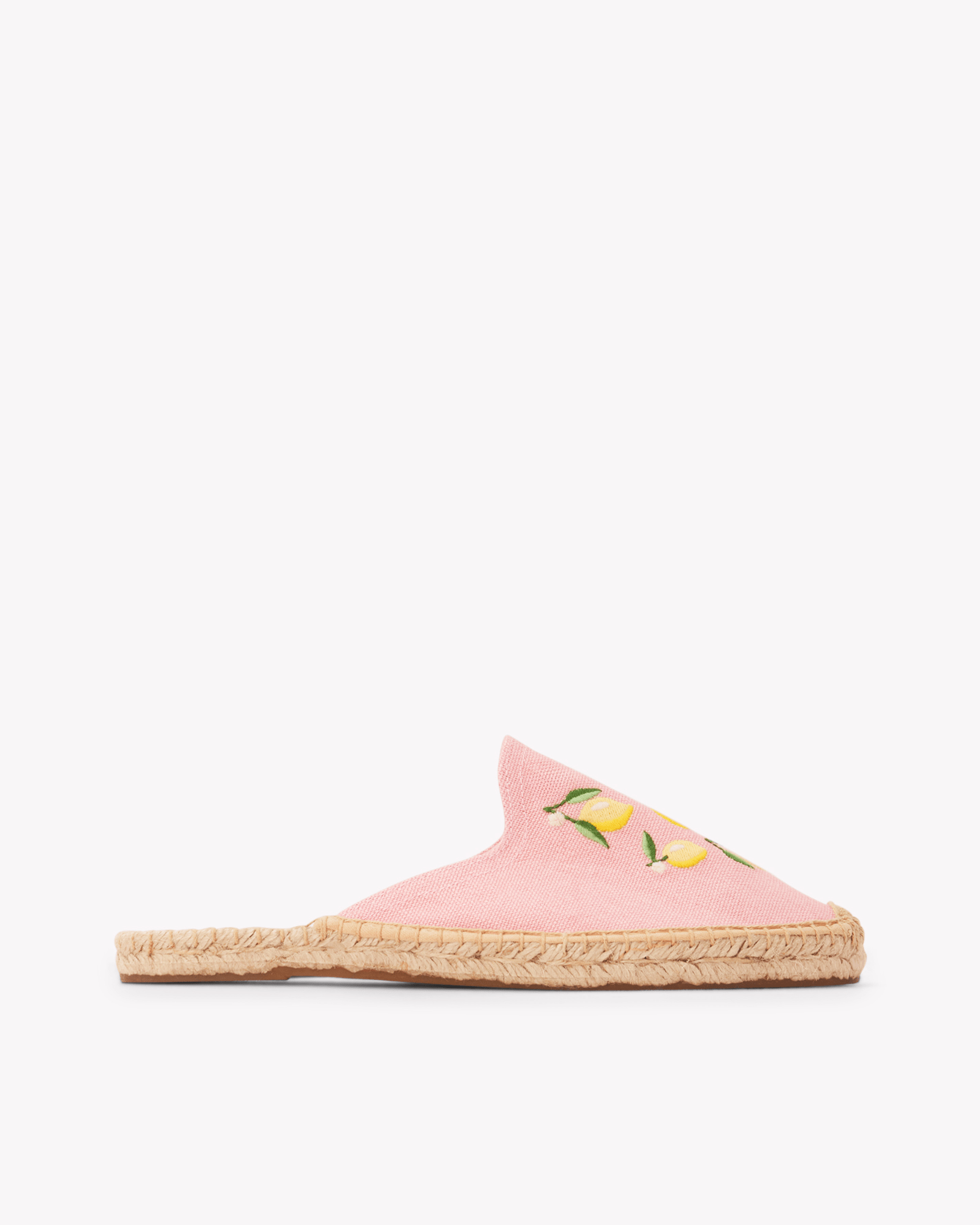 Women's Smoking Mule Espadrille | Embroidery | Lemons - Dusty Rose Pink - Womens Espadrilles - Lemons - Dusty Rose Pink - ET2C - 