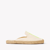 Women's Smoking Mule Espadrille | Embroidery | Molyan Neon Yellow - Natural Undyed