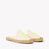 Women's Smoking Mule Espadrille | Embroidery | Molyan Neon Yellow - Natural Undyed