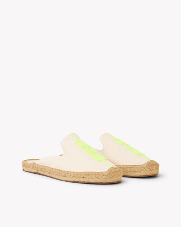 YELLO＊BREEZE SNEAKER MULES Women's Smoking Mule Espadrille | Embroidery | Molyan Neon Yellow