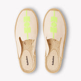 Women's Smoking Mule Espadrille | Embroidery | Molyan Neon Yellow - Natural Undyed