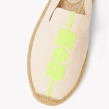 Women's Smoking Mule Espadrille | Embroidery | Molyan Neon Yellow - Natural Undyed
