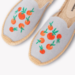 Women's Smoking Mule Espadrille | Embroidery | Oranges - Dolphin Blue - Womens Espadrilles - Oranges - Dolphin Blue - ET2C - 