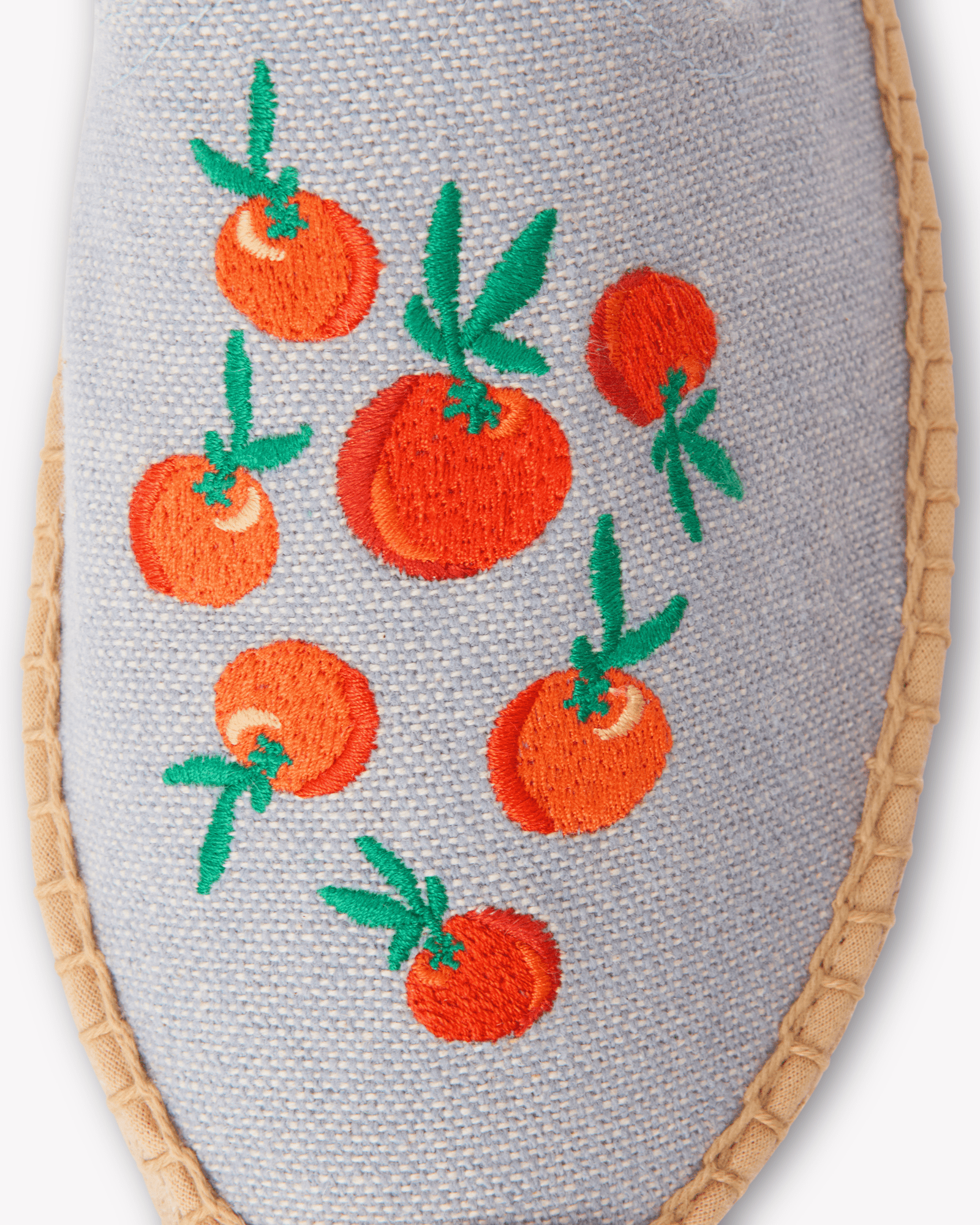 Women's Smoking Mule Espadrille | Embroidery | Oranges - Dolphin Blue - Womens Espadrilles - Oranges - Dolphin Blue - ET2C - 