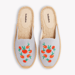 Women's Smoking Mule Espadrille | Embroidery | Oranges - Dolphin Blue - Womens Espadrilles - Oranges - Dolphin Blue - ET2C - 