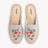 Women's Smoking Mule Espadrille | Embroidery | Oranges - Dolphin Blue - Womens Espadrilles - Oranges - Dolphin Blue - ET2C - 