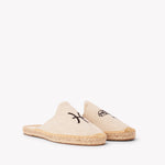 Women's Smoking Mule Espadrille | Embroidery | Pisces - Natural Undyed - Womens Espadrilles - Natural Undyed - ET2C - 
