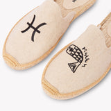 Women's Smoking Mule Espadrille | Embroidery | Pisces - Natural Undyed - Womens Espadrilles - Natural Undyed - ET2C - 