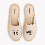 Women's Smoking Mule Espadrille | Embroidery | Pisces - Natural Undyed - Womens Espadrilles - Natural Undyed - ET2C - 