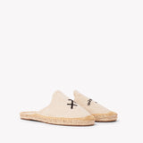 Women's Smoking Mule Espadrille | Embroidery | Sagittarius - Natural Undyed