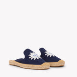 Women's Smoking Mule Espadrille | Embroidery | Sun Burst - Armada Blue