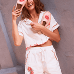 Women's Smoking Mule Espadrille | Embroidery | Sun Burst - Dusty Rose Pink - Women's Espadrilles - Sun Burst - Dusty Rose Pink - Soludos - 