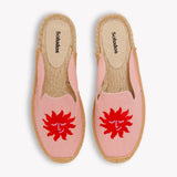 Women's Smoking Mule Espadrille | Embroidery | Sun Burst - Dusty Rose Pink