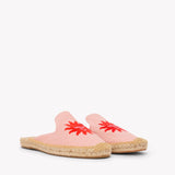 Women's Smoking Mule Espadrille | Embroidery | Sun Burst - Dusty Rose Pink
