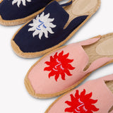 Women's Smoking Mule Espadrille | Embroidery | Sun Burst - Dusty Rose Pink