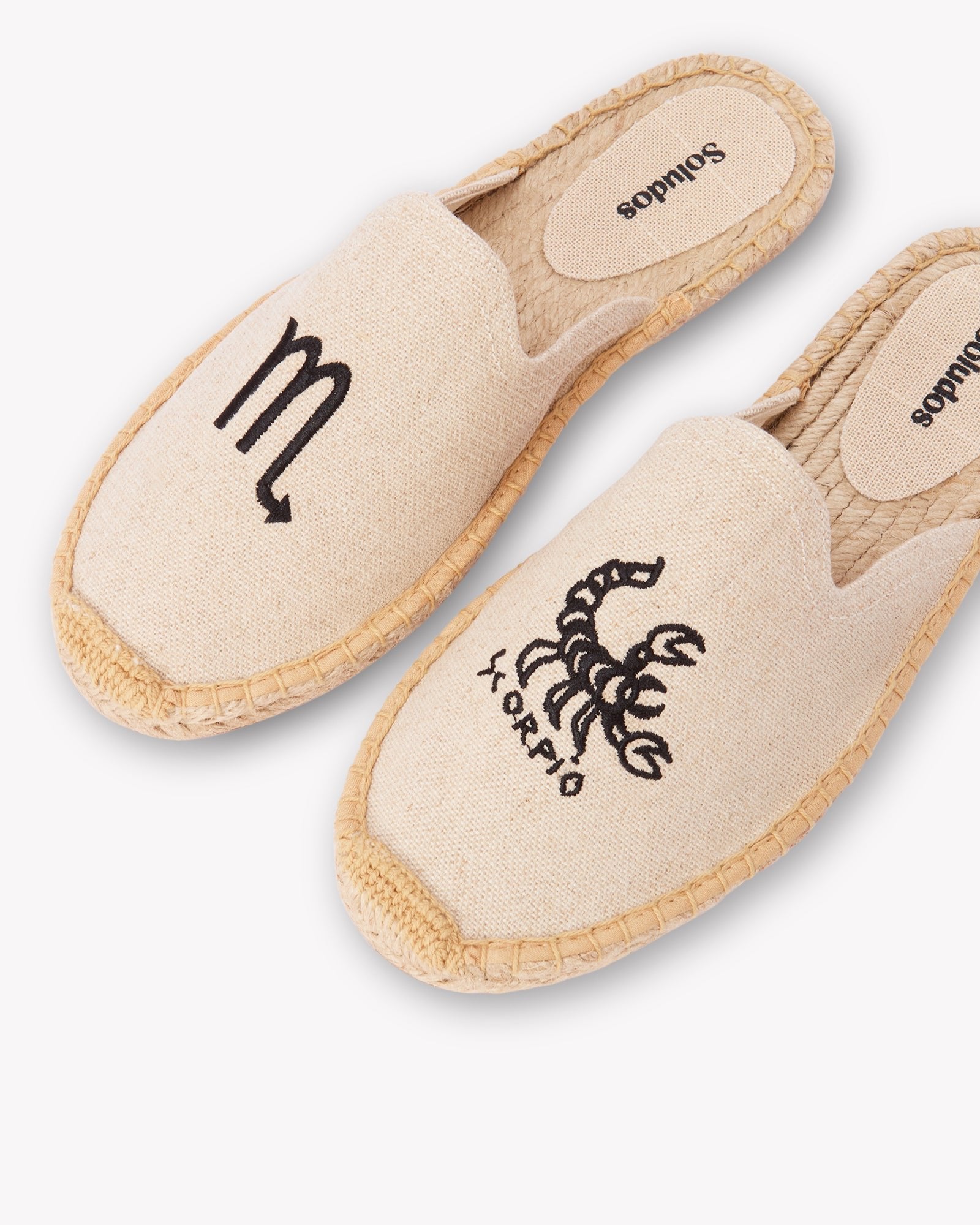 Women's Smoking Mule Espadrille | Embroidery | Scorpio - Natural Undyed - Womens Espadrilles - Scorpio - Natural Undyed - ET2C - 