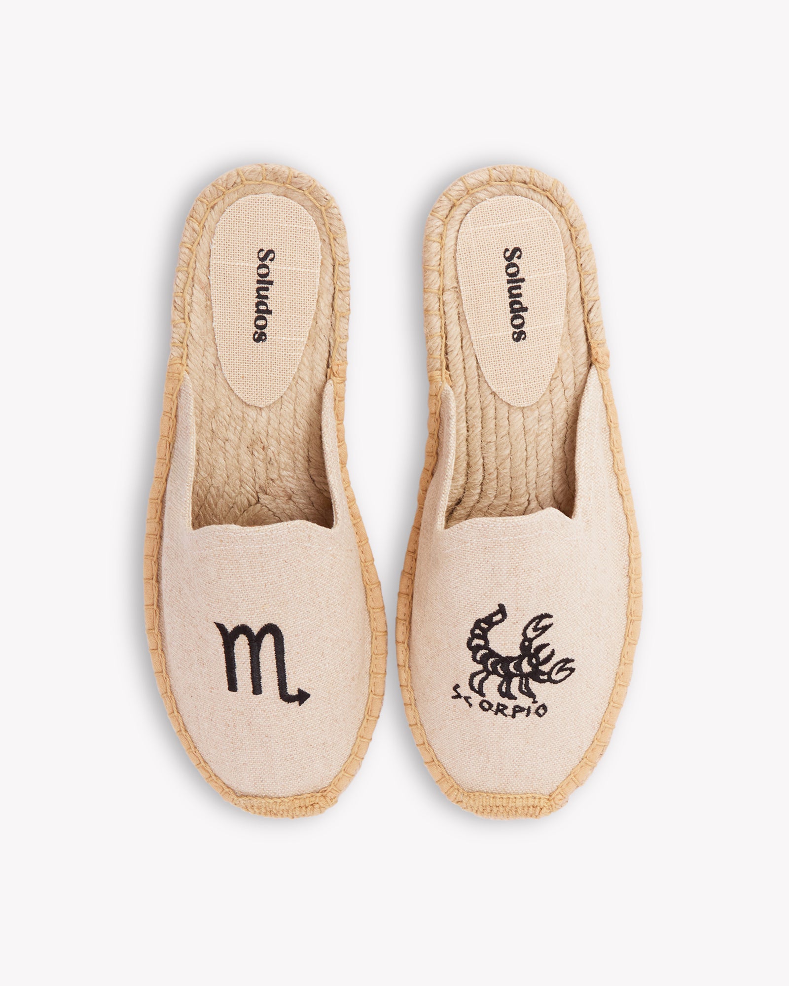 Women's Smoking Mule Espadrille | Embroidery | Scorpio - Natural Undyed - Womens Espadrilles - Scorpio - Natural Undyed - ET2C - 