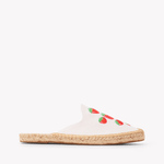 Women's Smoking Mule Espadrille | Embroidery | Strawberries - Oasis White - Womens Espadrilles - Strawberries - Oasis White - ET2C - 