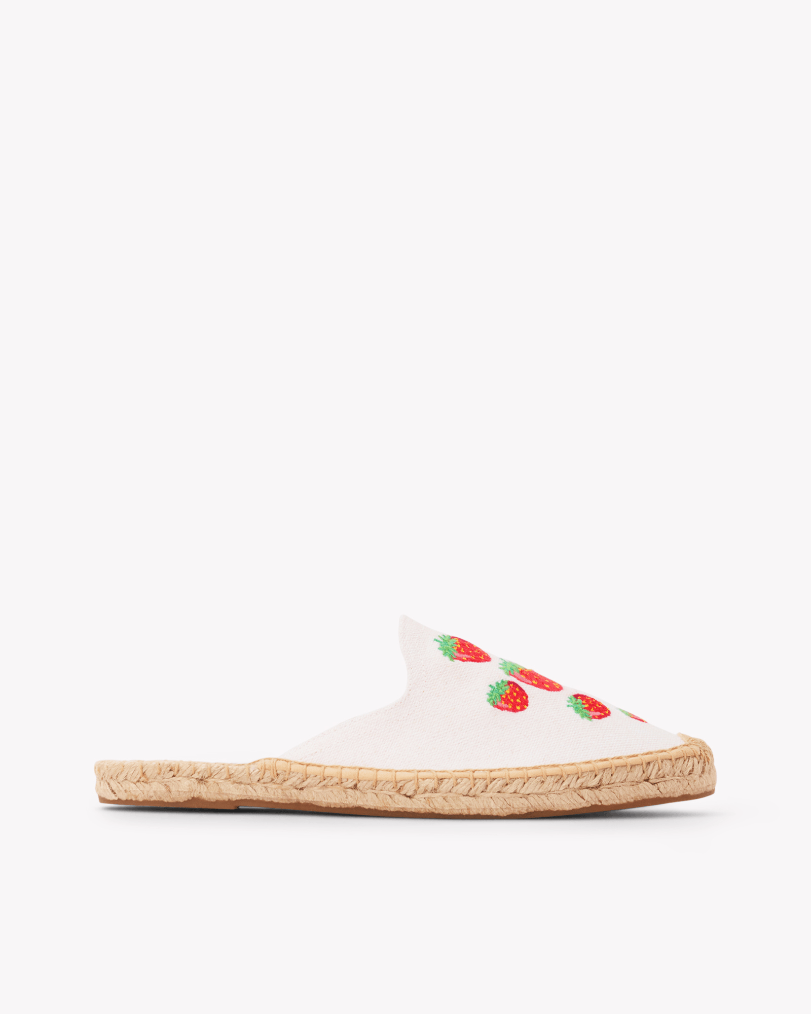 Women's Smoking Mule Espadrille | Embroidery | Strawberries - Oasis White - Womens Espadrilles - Strawberries - Oasis White - ET2C - 