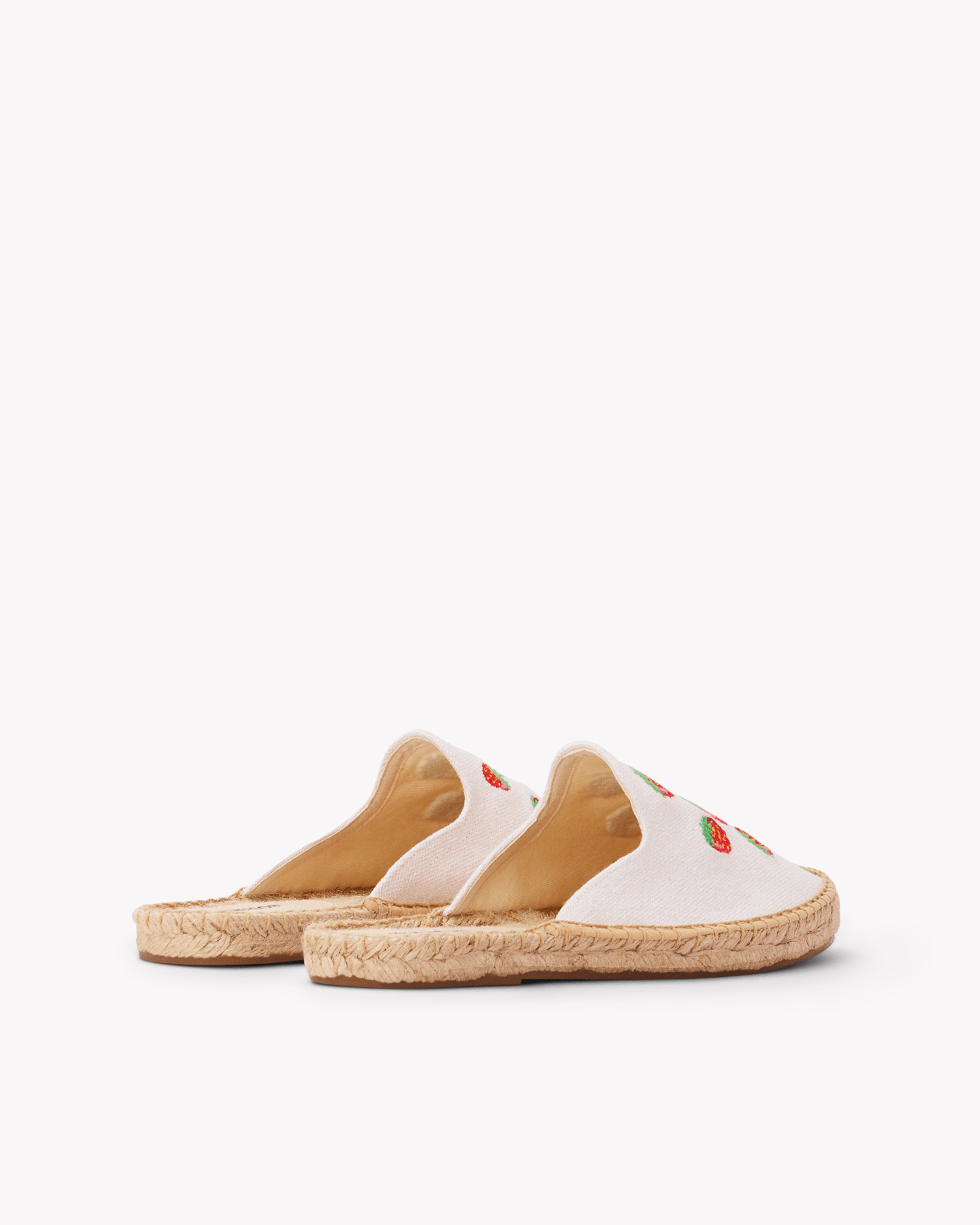 Women's Smoking Mule Espadrille | Embroidery | Strawberries - Oasis White - Womens Espadrilles - Strawberries - Oasis White - ET2C - 