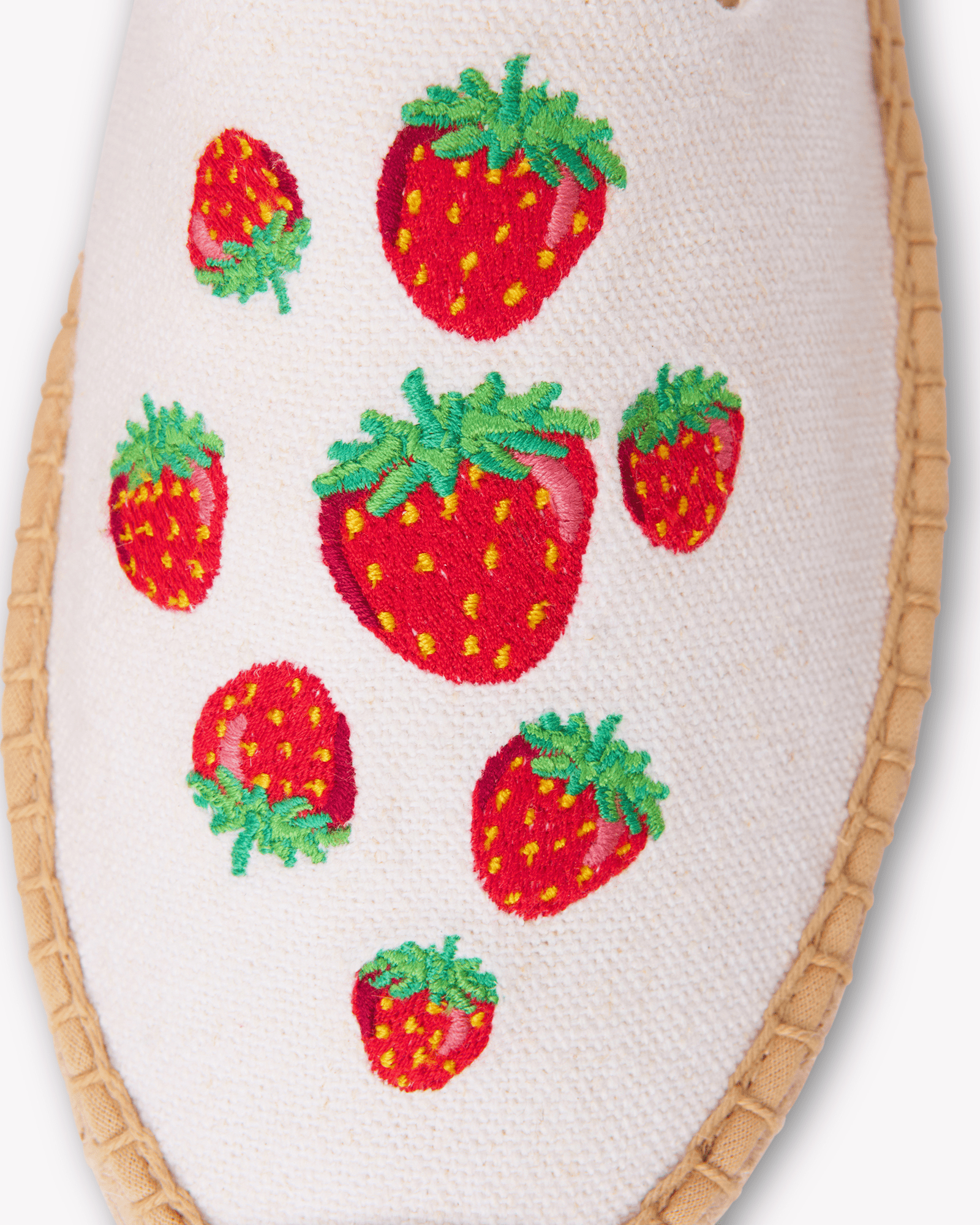 Women's Smoking Mule Espadrille | Embroidery | Strawberries - Oasis White - Womens Espadrilles - Strawberries - Oasis White - ET2C - 