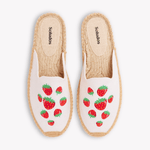 Women's Smoking Mule Espadrille | Embroidery | Strawberries - Oasis White - Womens Espadrilles - Strawberries - Oasis White - ET2C - 