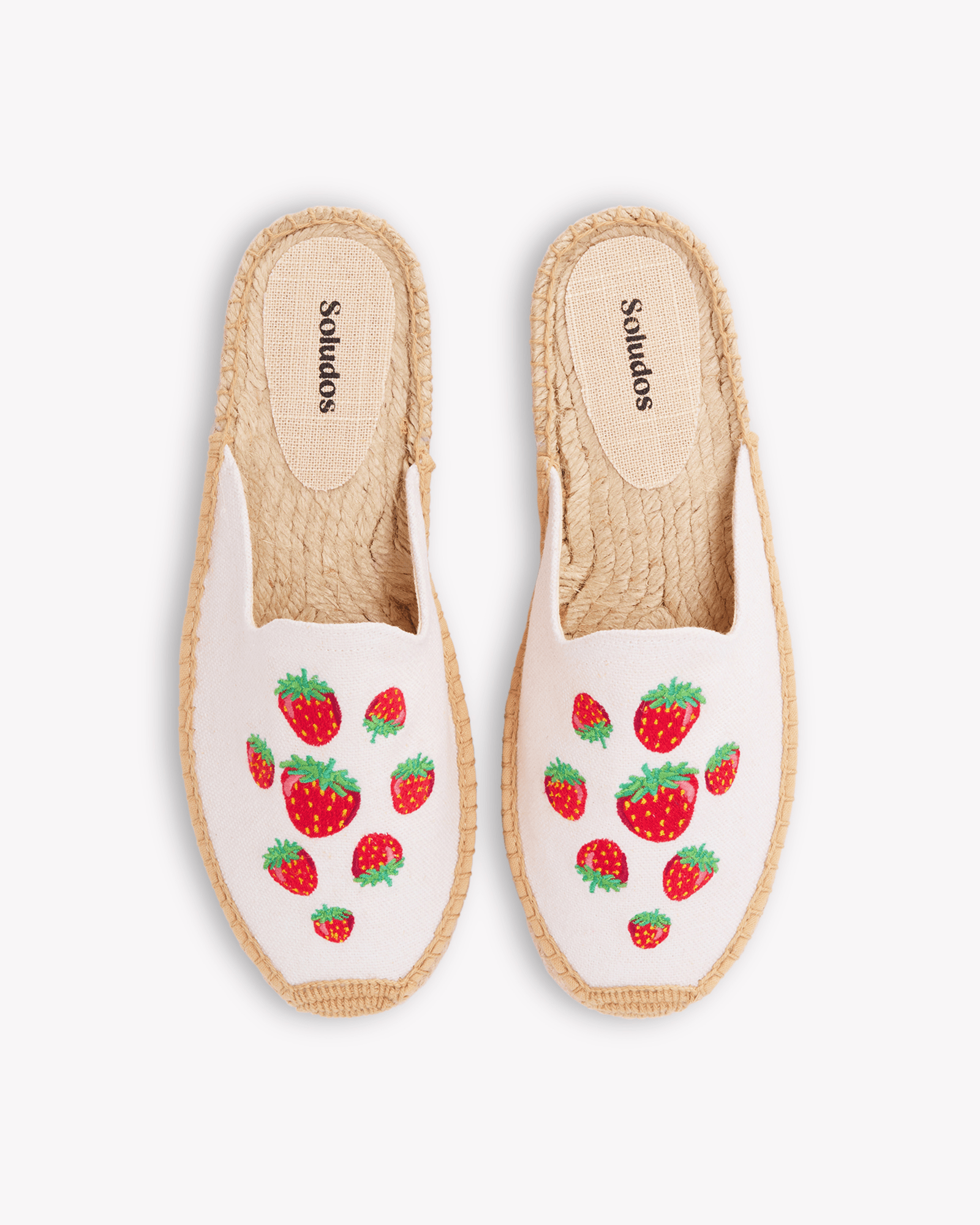 Women's Smoking Mule Espadrille | Embroidery | Strawberries - Oasis White - Womens Espadrilles - Strawberries - Oasis White - ET2C - 