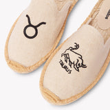 Women's Smoking Mule Espadrille | Embroidery | Taurus - Natural Undyed - Womens Espadrilles - Taurus - Natural Undyed - ET2C - 