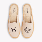 Women's Smoking Mule Espadrille | Embroidery | Taurus - Natural Undyed - Womens Espadrilles - Taurus - Natural Undyed - ET2C - 