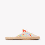 Women's Smoking Mule Espadrille | Embroidery | Tropical Florals - Natural Undyed - Women's Espadrilles - Tropical Florals - Natural Undyed - Soludos -