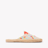 Women's Smoking Mule Espadrille | Embroidery | Tropical Florals - Natural Undyed - Women's Espadrilles - Tropical Florals - Natural Undyed - Soludos -