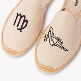 Women's Smoking Mule Espadrille | Embroidery | Virgo - Natural Undyed