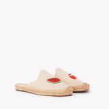 Women's Smoking Mule Espadrille | Embroidery | Watermelon Juice - Natural Undyed - Women's Espadrilles - Watermelon Juice - Natural Undyed - Soludos -