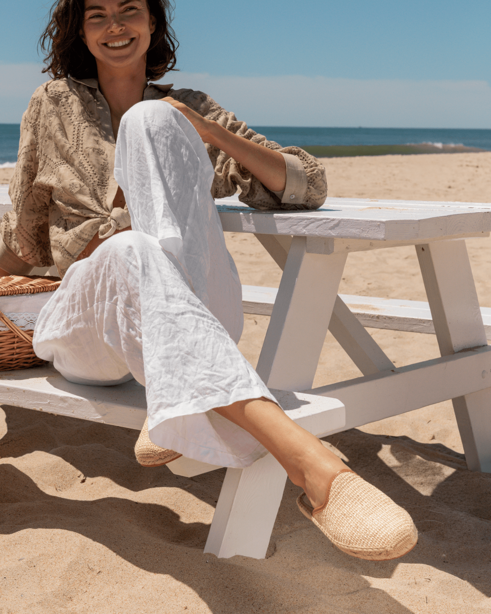 Women's Smoking Mule Espadrille | Raffia | Natural Undyed - Women's Espadrilles - Natural Undyed - Soludos -