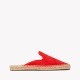Women's Smoking Mule Espadrille | Suede | Lava Red