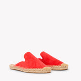 Women's Smoking Mule Espadrille | Suede | Lava Red