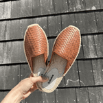Women's Smoking Mule Espadrille | Woven Leather | Tan Brown - Women's Espadrilles - Tan Brown - Soludos -