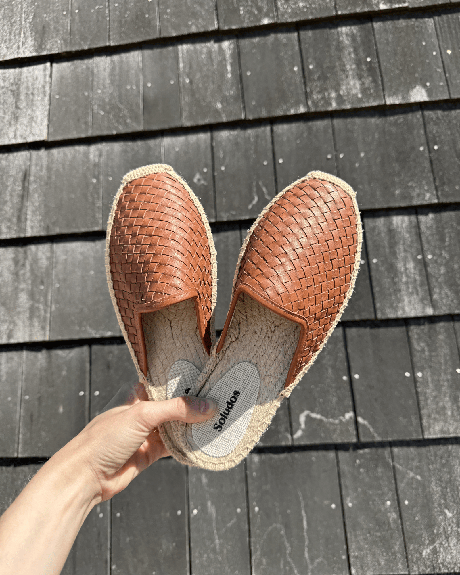 Women's Smoking Mule Espadrille | Woven Leather | Tan Brown - Women's Espadrilles - Tan Brown - Soludos -
